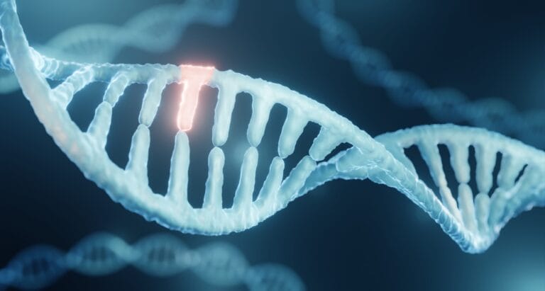3D illustration of a DNA mutation