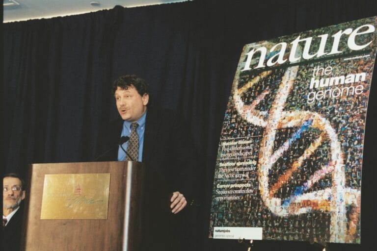 Front cover of the Nature magazine with the Human Genome Project on the front cover.