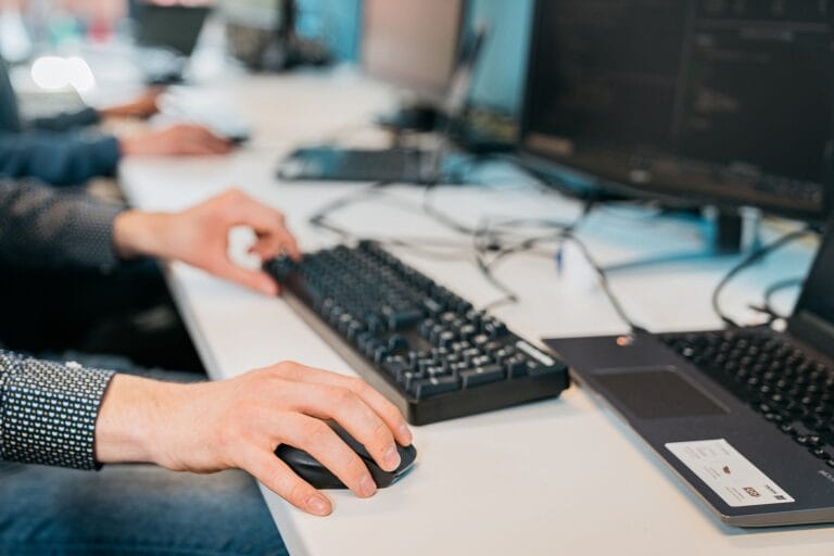 Picture of a male using a computer