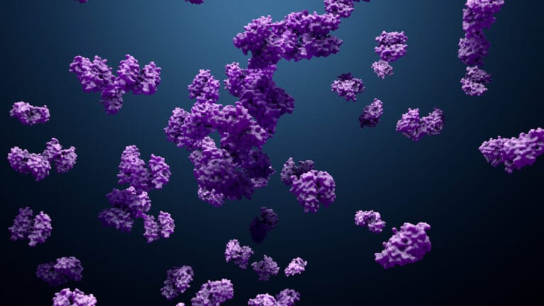 3D illustration of a protein or enzyme.