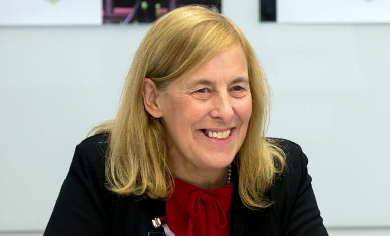 Photo of Professor Dame Janet Thornton smiling