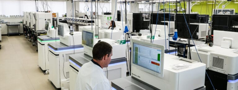 Short-read sequencing using Illumina NovaSeq 6000s in the Bridget Ogilvie Building (BOB). Featuring Barbora Pardubska and Tristram Bellerby.